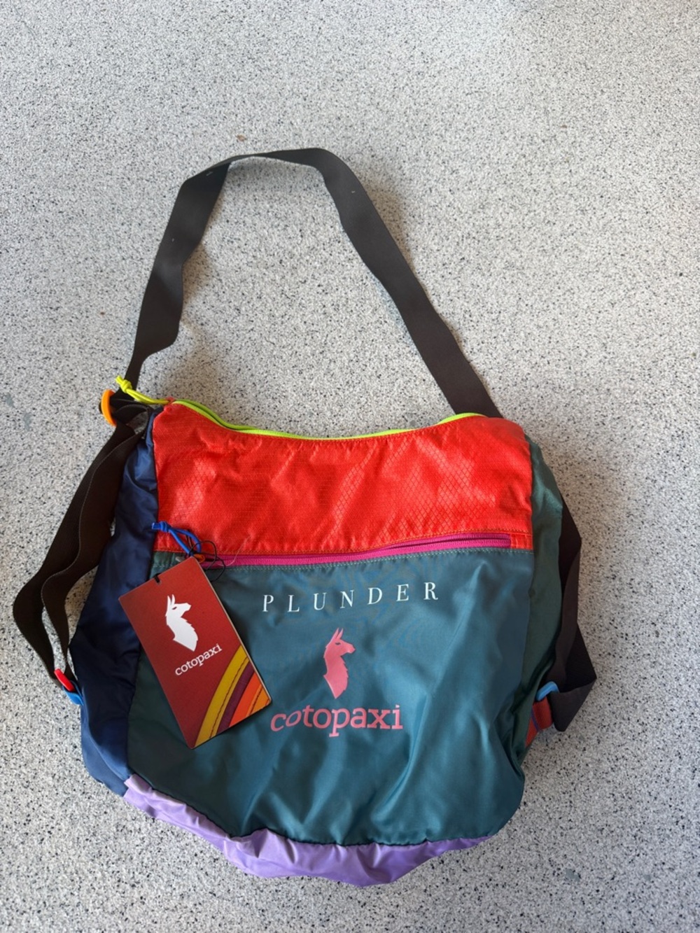 cotopaxi Plunder Red with Navy, Green & Gray Crossbody Messenger Bag